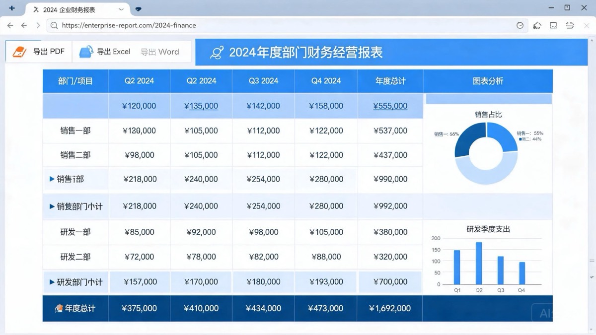 UReport2 网页设计器与财务报表样例